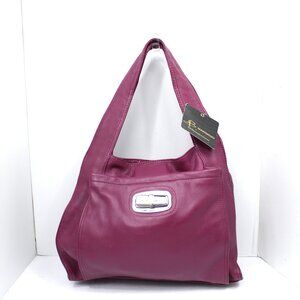 B MAKOWSKY Chianti Pebbled Leather Hobo Shoulder Bag Slouchy Handbag Boho Luxury